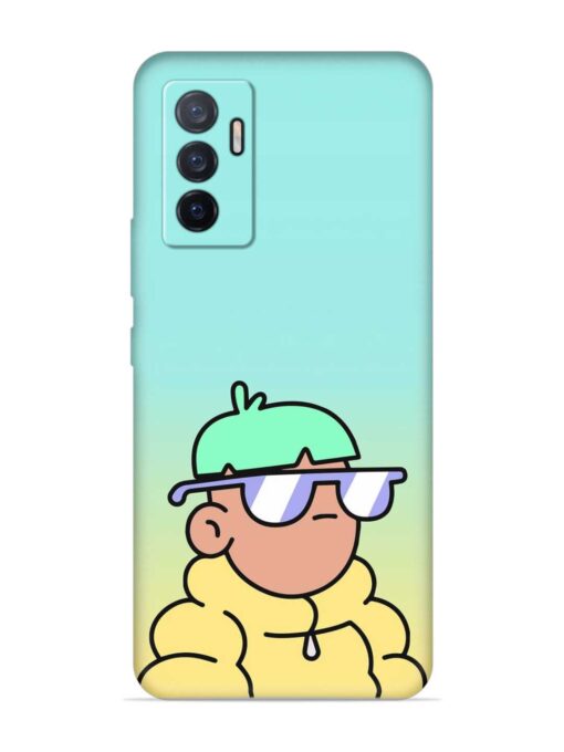 Doodles Cool Character Embossed Soft Silicone Case for Vivo V23E (5G)