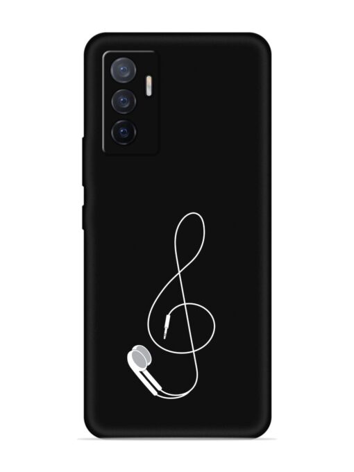 Music Earphone Vector Embossed Soft Silicone Case for Vivo V23E (5G)