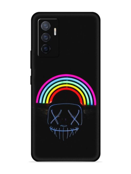 Mask Rainbow Embossed Soft Silicone Case for Vivo V23E (5G) Zapvi