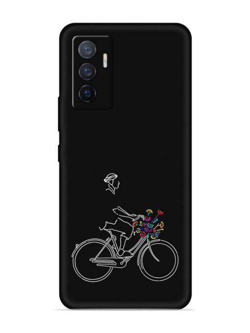 Minimalist Cycle Art Embossed Soft Silicone Case for Vivo V23E (5G) Zapvi