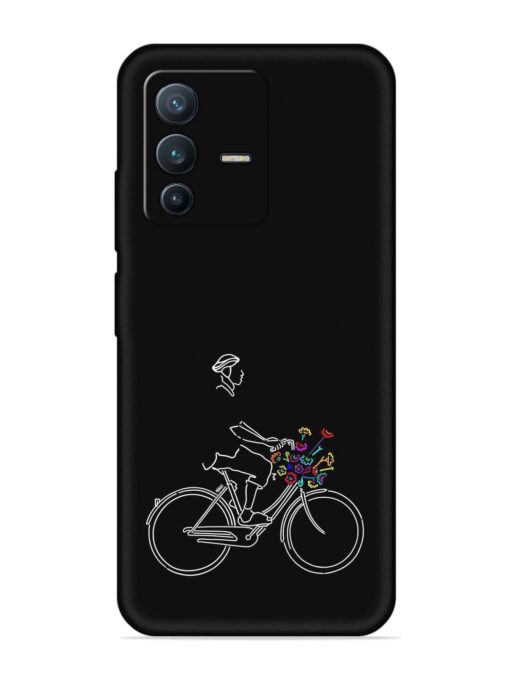 Minimalist Cycle Art Embossed Soft Silicone Case for Vivo V23 Pro (5G)