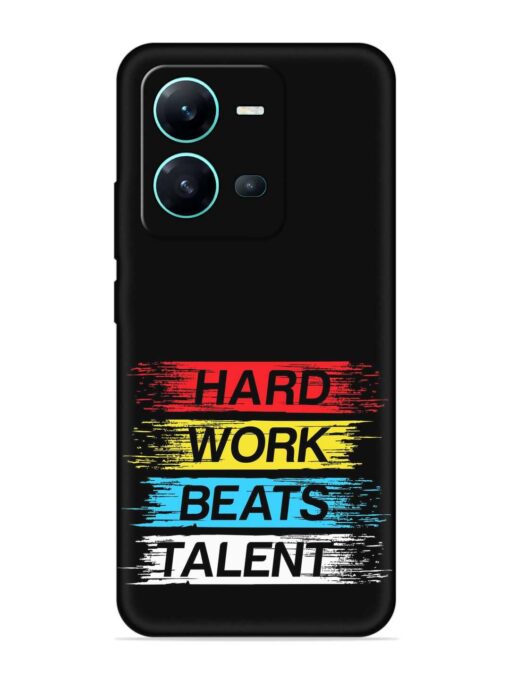 Hard Work Beats Embossed Soft Silicone Case for Vivo V25 (5G) Zapvi