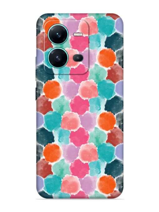 Colorful Seamless Pattern Embossed Soft Silicone Case for Vivo V25 (5G) Zapvi