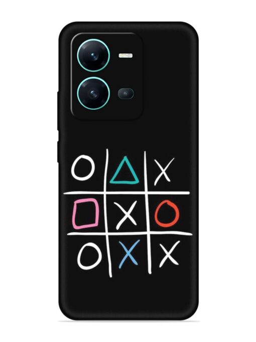 Super Neon Tic-Tac-Toe Embossed Soft Silicone Case for Vivo V25 (5G) Zapvi