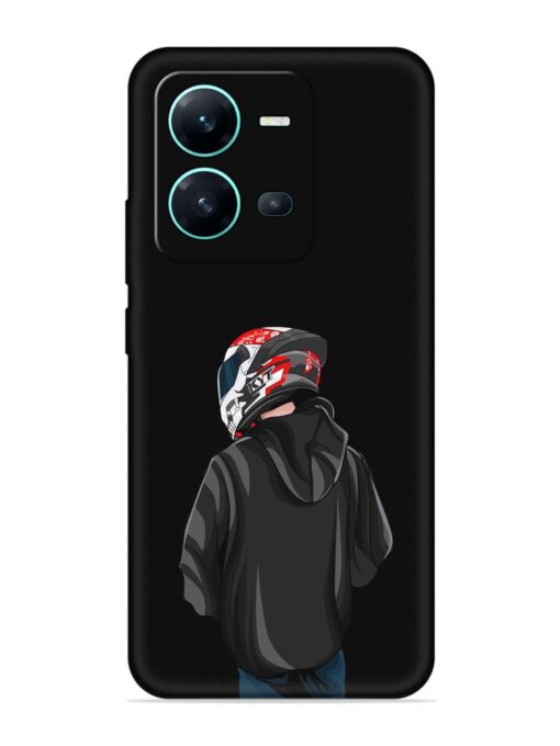 Motorcycle Rider Embossed Soft Silicone Case for Vivo V25 (5G)