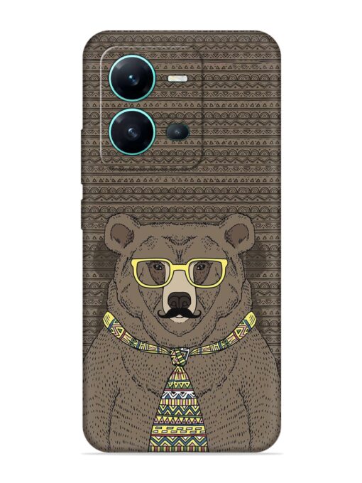 Grizzly Bear Embossed Soft Silicone Case for Vivo V25 (5G) Zapvi