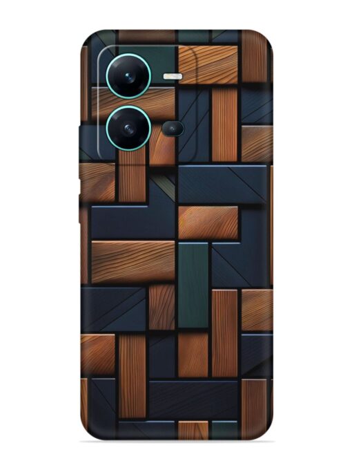 Wooden Background Cubes Embossed Soft Silicone Case for Vivo V25 (5G) Zapvi