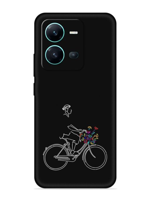 Minimalist Cycle Art Embossed Soft Silicone Case for Vivo V25 (5G) Zapvi