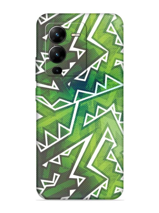 Green Graffiti Seamless Embossed Soft Silicone Case for Vivo V25 Pro (5G)