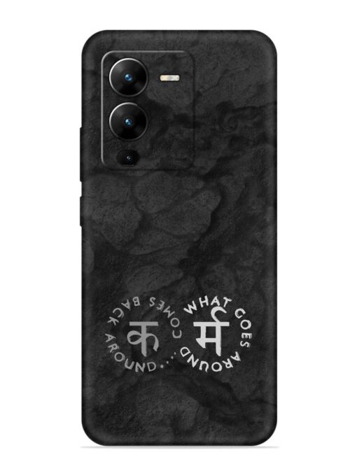 Karma Hindi Word Embossed Soft Silicone Case for Vivo V25 Pro (5G) Zapvi