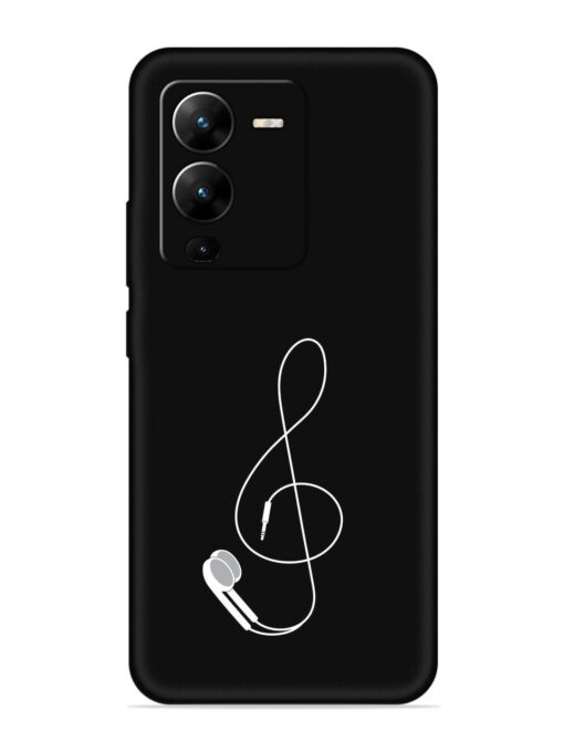 Music Earphone Vector Embossed Soft Silicone Case for Vivo V25 Pro (5G) Zapvi