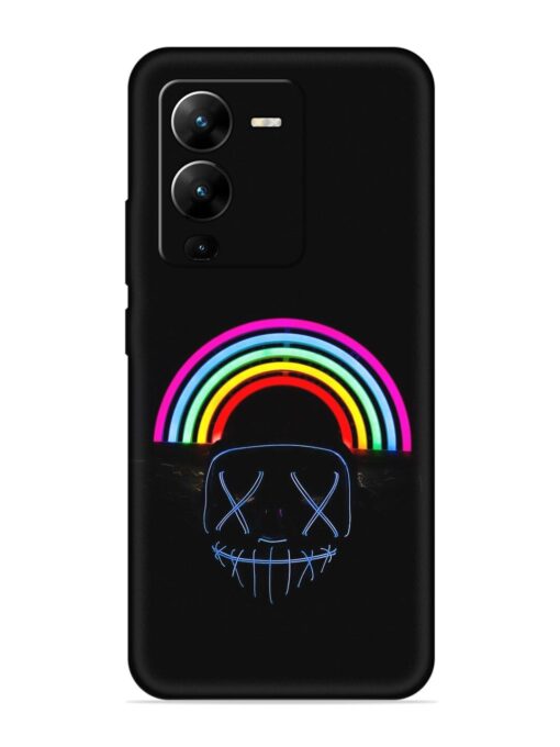 Mask Rainbow Embossed Soft Silicone Case for Vivo V25 Pro (5G) Zapvi