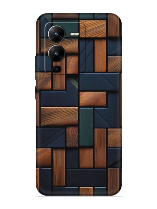 Wooden Background Cubes Embossed Soft Silicone Case for Vivo V25 Pro (5G) Zapvi