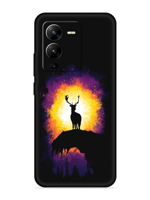 Elk Animal Art Embossed Soft Silicone Case for Vivo V25 Pro (5G) Zapvi