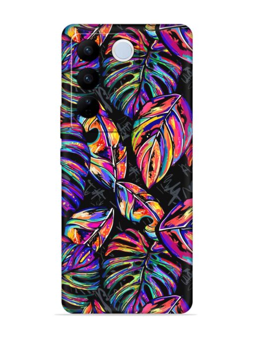 Tropical Seamless Vector Embossed Soft Silicone Case for Vivo V27 (5G)