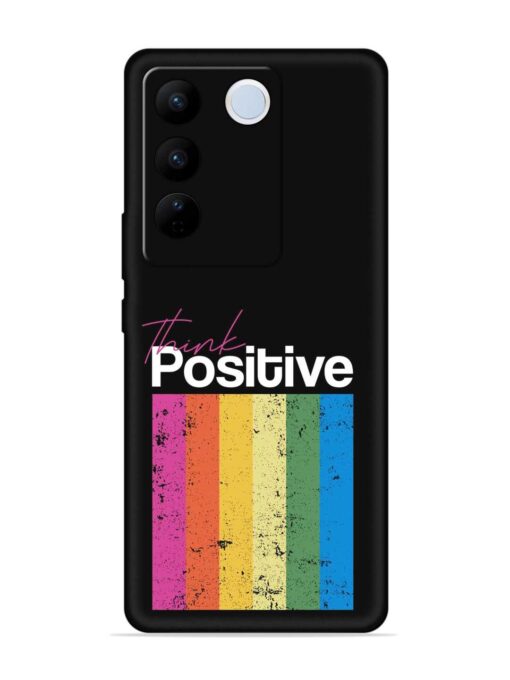 Think Positive Typography Embossed Soft Silicone Case for Vivo V27 (5G) Zapvi