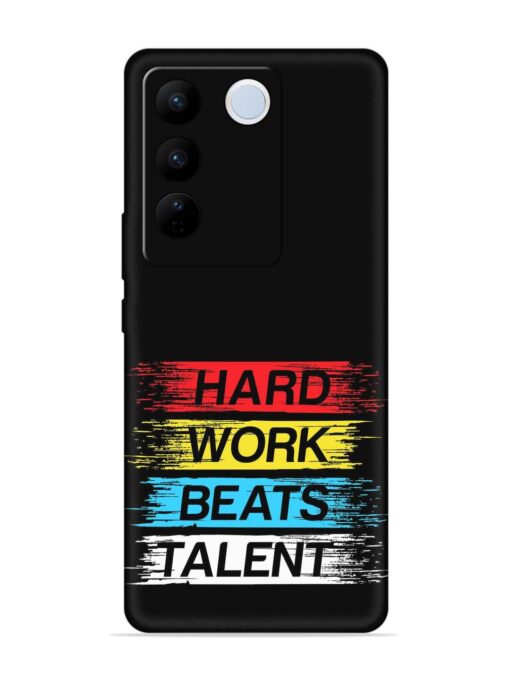 Hard Work Beats Embossed Soft Silicone Case for Vivo V27 (5G) Zapvi