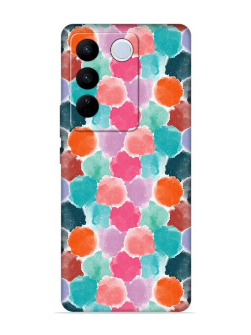 Colorful Seamless Pattern Embossed Soft Silicone Case for Vivo V27 (5G) Zapvi