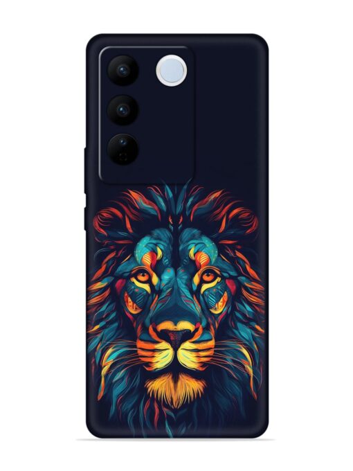 Colorful Lion Embossed Soft Silicone Case for Vivo V27 (5G) Zapvi