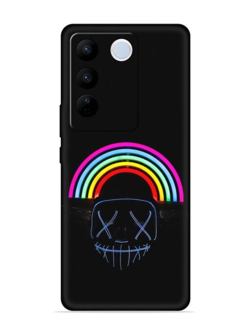 Mask Rainbow Embossed Soft Silicone Case for Vivo V27 (5G)