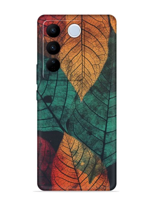 Leaves Artwork Embossed Soft Silicone Case for Vivo V27 (5G)