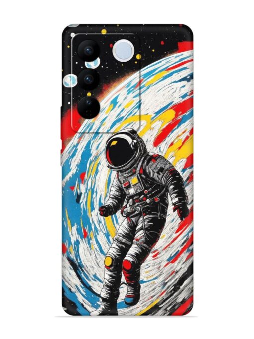 Astronaut Art Embossed Soft Silicone Case for Vivo V27 (5G)