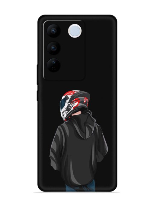 Motorcycle Rider Embossed Soft Silicone Case for Vivo V27 (5G)