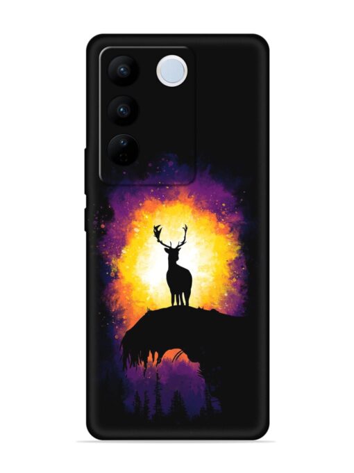 Elk Animal Art Embossed Soft Silicone Case for Vivo V27 (5G) Zapvi