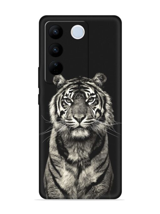 Tiger Art Embossed Soft Silicone Case for Vivo V27 (5G)