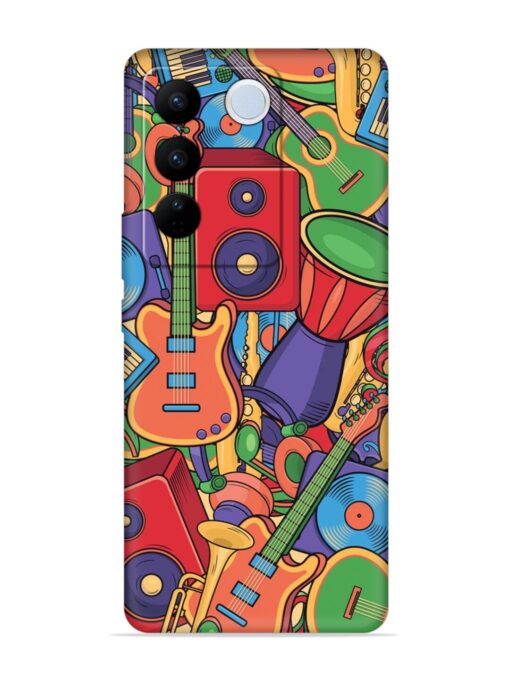 Colorful Music Art Embossed Soft Silicone Case for Vivo V27 (5G)