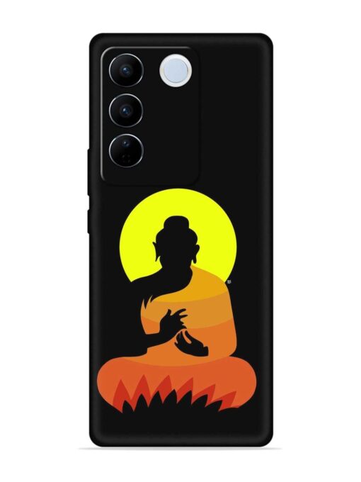 Buddha Art Black Embossed Soft Silicone Case for Vivo V27 Pro (5G) Zapvi