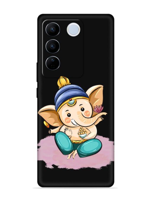 Bal Ganesh Vector Art Embossed Soft Silicone Case for Vivo V27 Pro (5G) Zapvi