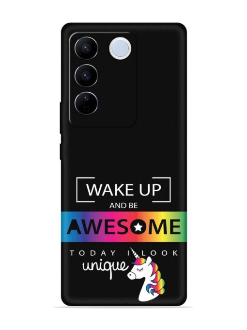 Inspirational Quote Unicorn Embossed Soft Silicone Case for Vivo V27 Pro (5G) Zapvi