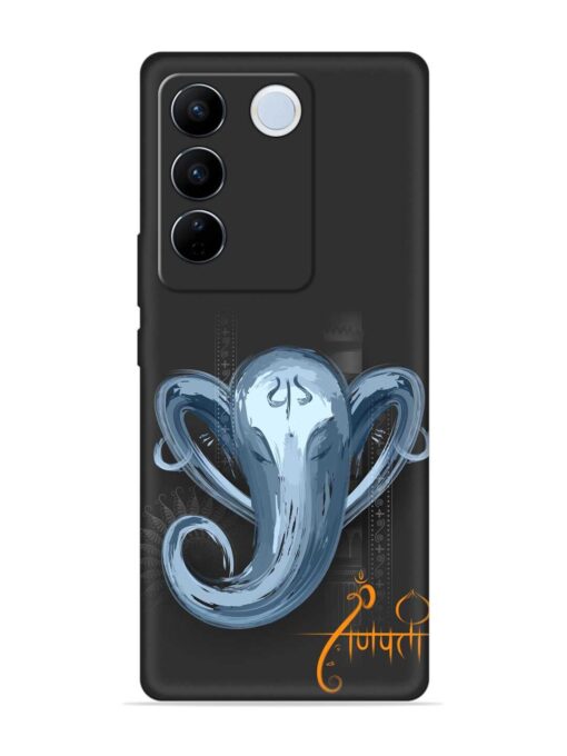 Illustration Lord Ganpati Embossed Soft Silicone Case for Vivo V27 Pro (5G) Zapvi