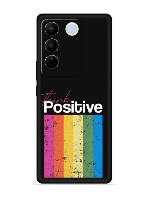 Think Positive Typography Embossed Soft Silicone Case for Vivo V27 Pro (5G) Zapvi