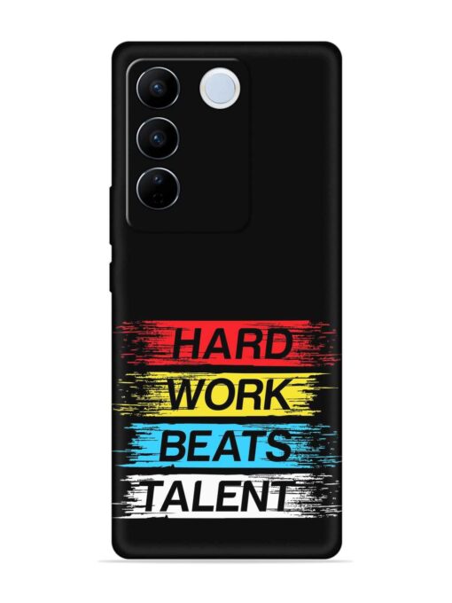 Hard Work Beats Embossed Soft Silicone Case for Vivo V27 Pro (5G) Zapvi