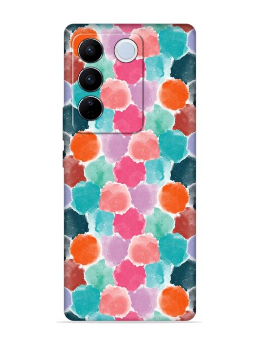 Colorful Seamless Pattern Embossed Soft Silicone Case for Vivo V27 Pro (5G) Zapvi