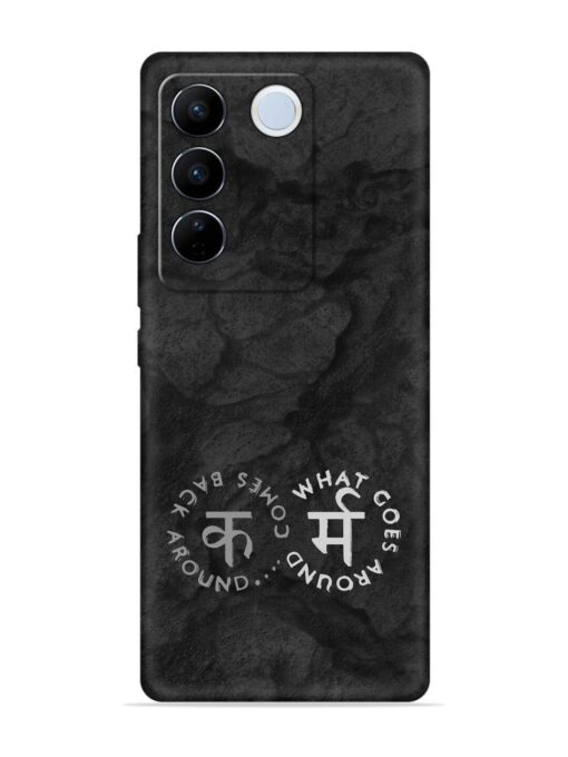 Karma Hindi Word Embossed Soft Silicone Case for Vivo V27 Pro (5G) Zapvi