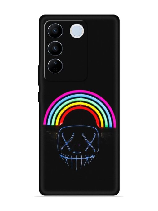 Mask Rainbow Embossed Soft Silicone Case for Vivo V27 Pro (5G) Zapvi