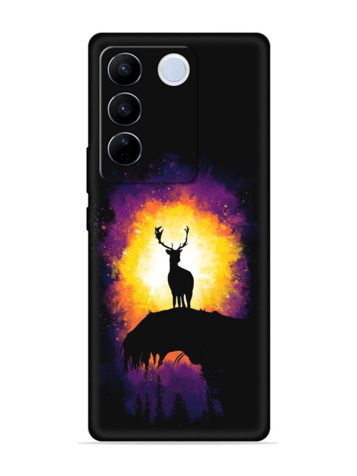 Elk Animal Art Embossed Soft Silicone Case for Vivo V27 Pro (5G) Zapvi