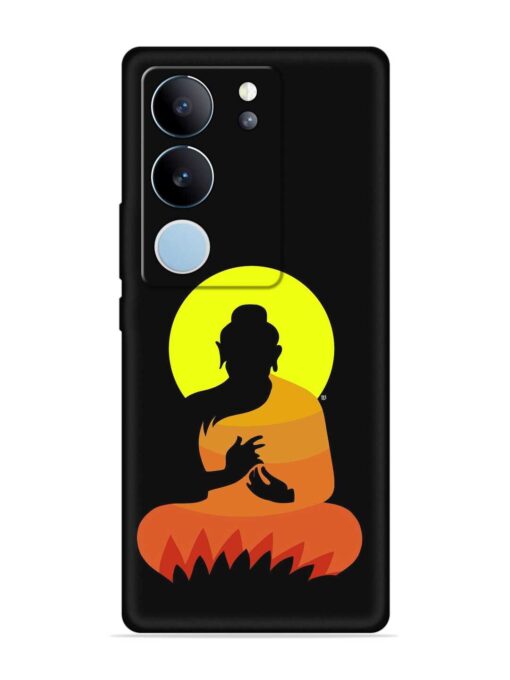 Buddha Art Black Embossed Soft Silicone Case for Vivo V29 (5G) Zapvi