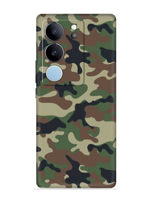 Army Military Camouflage Dark Green Embossed Soft Silicone Case for Vivo V29 (5G) Zapvi