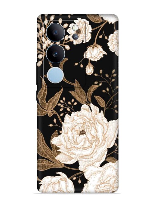 Peonies Roses Floral Embossed Soft Silicone Case for Vivo V29 (5G) Zapvi