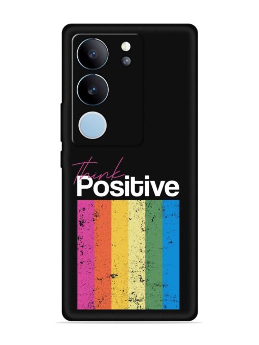 Think Positive Typography Embossed Soft Silicone Case for Vivo V29 (5G) Zapvi