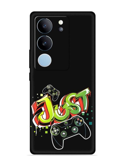 Graffiti Gamepad Illustration Embossed Soft Silicone Case for Vivo V29 (5G)