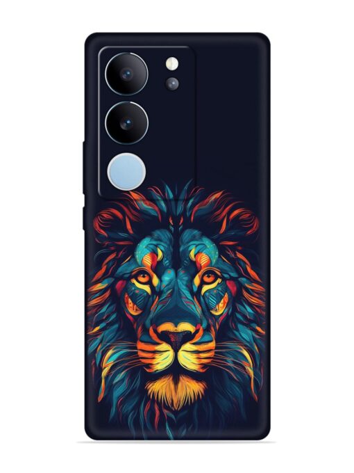 Colorful Lion Embossed Soft Silicone Case for Vivo V29 (5G)