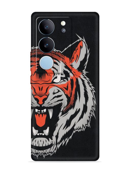 Tiger Aggression Embossed Soft Silicone Case for Vivo V29 (5G)