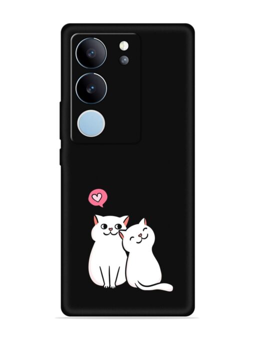 Cute Loving Cats Embossed Soft Silicone Case for Vivo V29 (5G) Zapvi