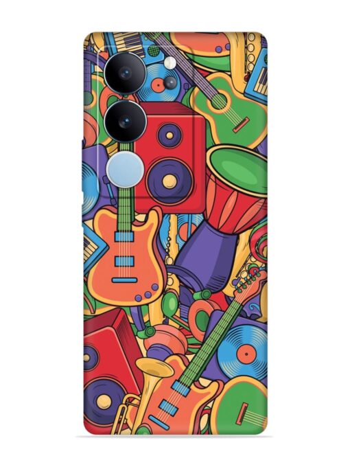 Colorful Music Art Embossed Soft Silicone Case for Vivo V29 (5G)