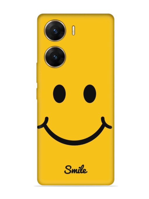 Yellow Smiley Embossed Soft Silicone Case for Vivo V29E (5G)